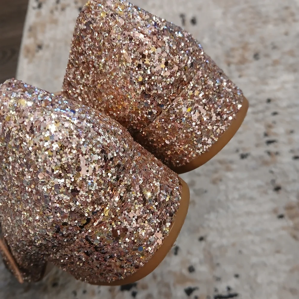 Madewell Pink Glitter Maryjane Short Heels Size 8 - Picture 6 of 9